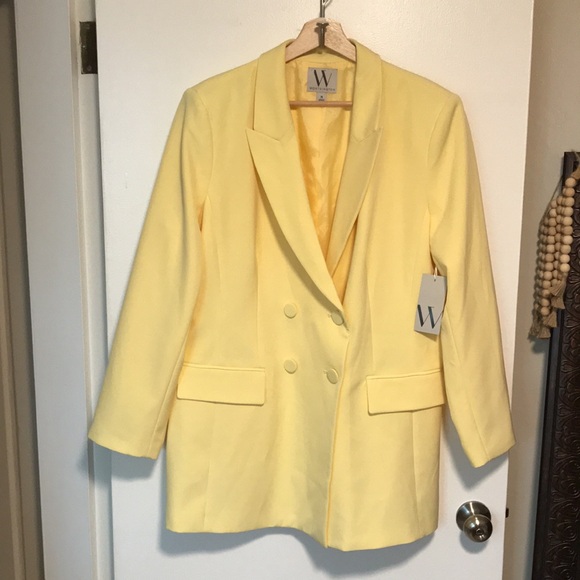 NEW Worthington Double Breasted Blazer, Color: Pale Banana - Picture 2 of 8